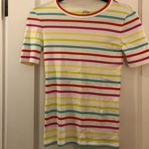 J.Crew Slim perfect T-shirt, in rainbow, XXS.